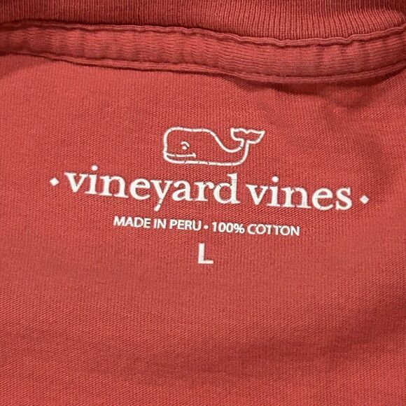 Vineyard Vines Shirt Mens L Pink Red Crewneck Long Sleeve Fish - Picture 4 of 7
